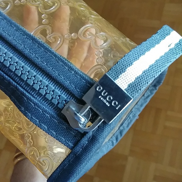 Vintage Gucci clear cosmetic bag toiletry makeup travel clutch pouch - Picture 6 of 9